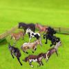 Miniature Horses Toy Detailed Texture High Simulation Decoration Accessories Farm Miniature Horses Animal Model Toy for Kids
