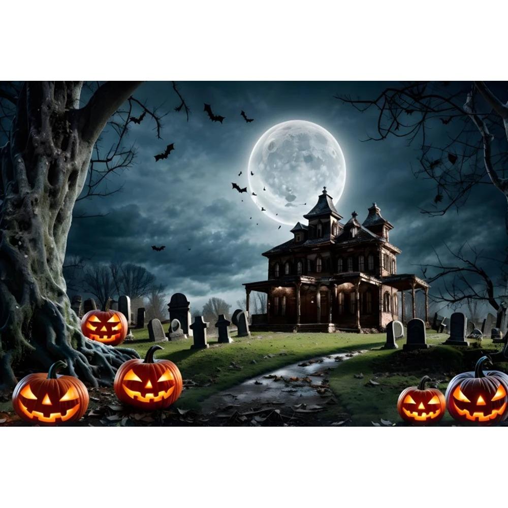 Хэллоуин вечеринка украшение фон ткань ужас ночь лес замок тыква голова висит ткань дом спальня комната украшение