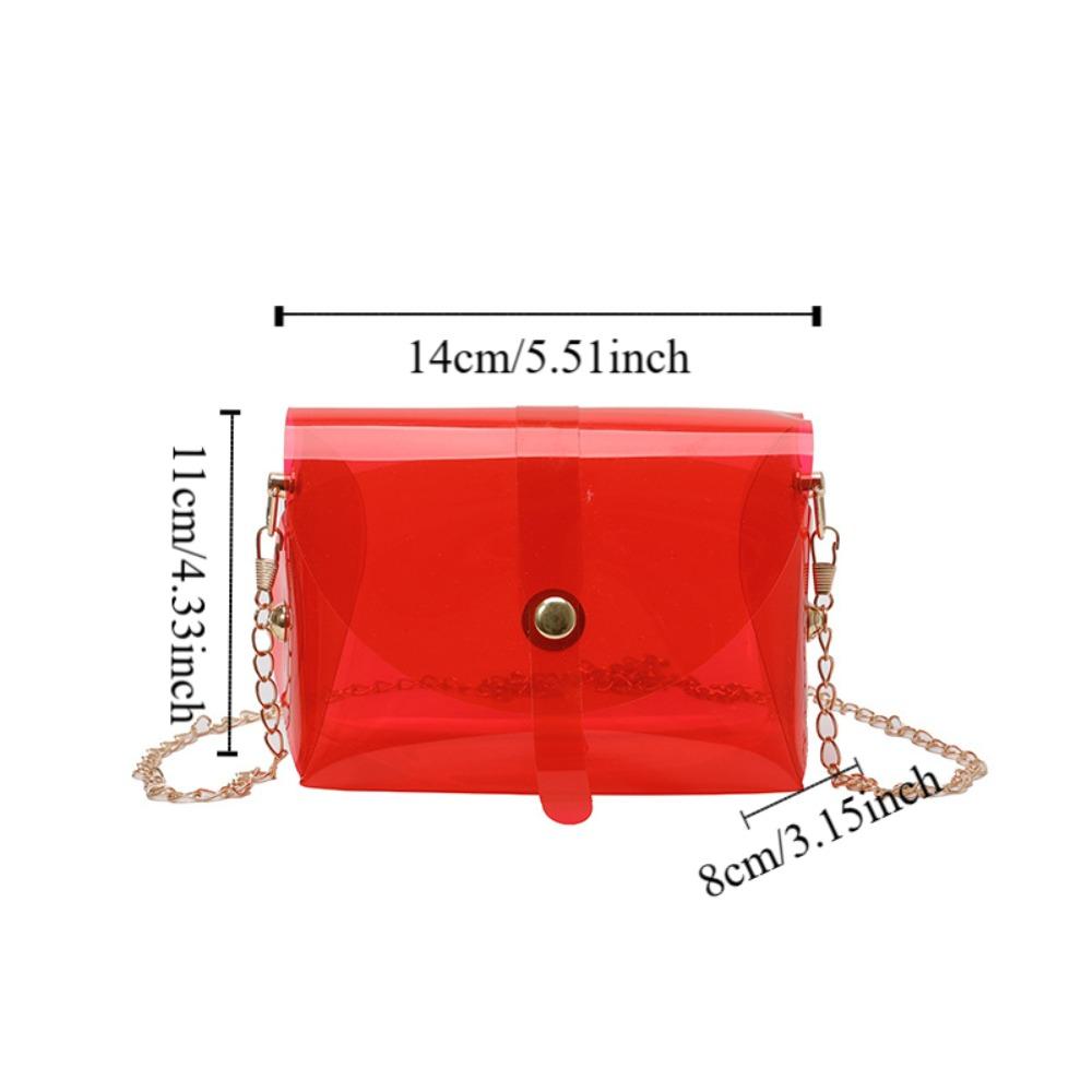 Kawaii Transparent Crossbody Bag Candy Color Mini Lipstick Bag Trendy Jelly Shoulder Bag  Female