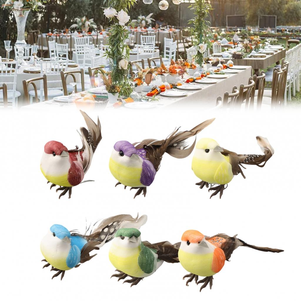 Искусственная птица, сидящая на насесте, имитация перьев, миниатюрное украшение для сада