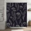 Современная цветочная ткань для шторки для душа Водонепроницаемый декор для ванной комнаты Принт Домашнее украшение Черный Серый