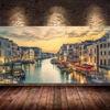 Водный Город Пейзаж Большой Размер Алмазная Живопись Сделай Сам Полная Квадратная Круглая Выкладка Стразами Вышивка Пейзаж Мозаика Наборы для Вышивания Крестом