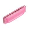 PATIKIL Clear Variety Translucent Harmonica 10 Holes Pink ABS Harp Mouth With PVC Box Musical Instrument Beginner Adult Education 2 Pieces