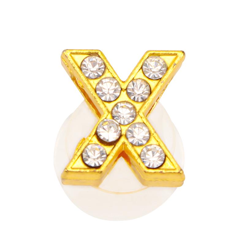 Новые золотые буквы алфавита, шармы для обуви, металлическая кнопка, стразы, корона, украшения для обуви, аксессуары для садовой обуви для женщин, мужчин, 1 шт.