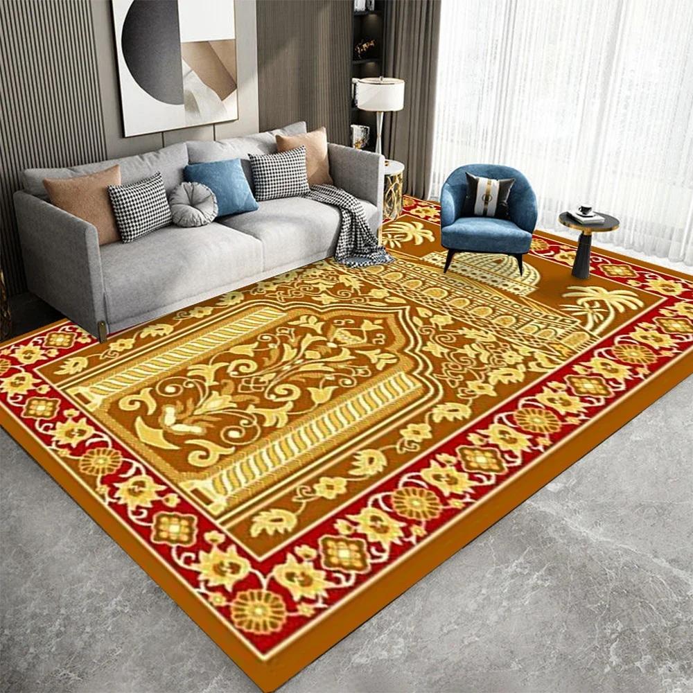 Коврик для молитвы в восточном стиле, ковер для коленопреклонения с арабским узором, противоскользящий, для домашнего декора, портативный складной коврик для медитации