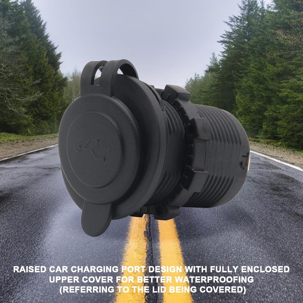 1-3PCS Car Dual USB Charger Socket DC 10-28V QC3.0 PD Type C 18W Car Charger Adapter with Cover Car Dual Port for Boat Truck