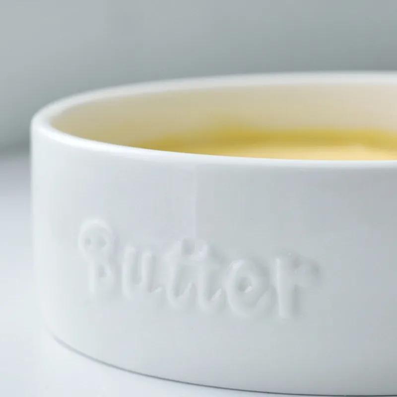 Круглая масленка большой емкости с ножом, масленка в скандинавском стиле, керамическая масленка с деревянной крышкой, герметичная влагонепроницаемая емкость для хранения масла YLE589