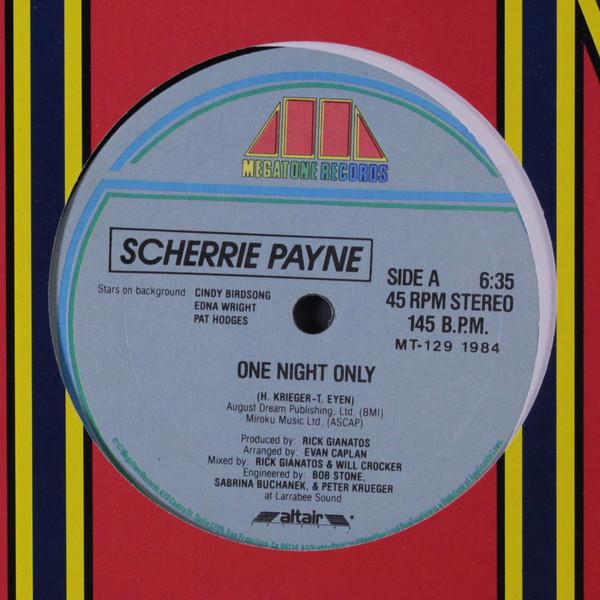 12-дюймовая пластинка SCHERRIE PAYNE One Night Only MT129 Megatone Record 1984 US SoulFunk Б/у