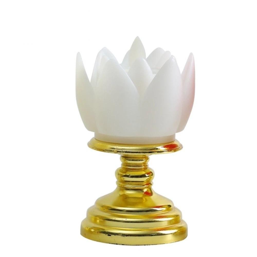 Prayer Lotus Lamp Long-lasting Light Simulated Candlestick LED Candle Lamp Buddhist Decoration