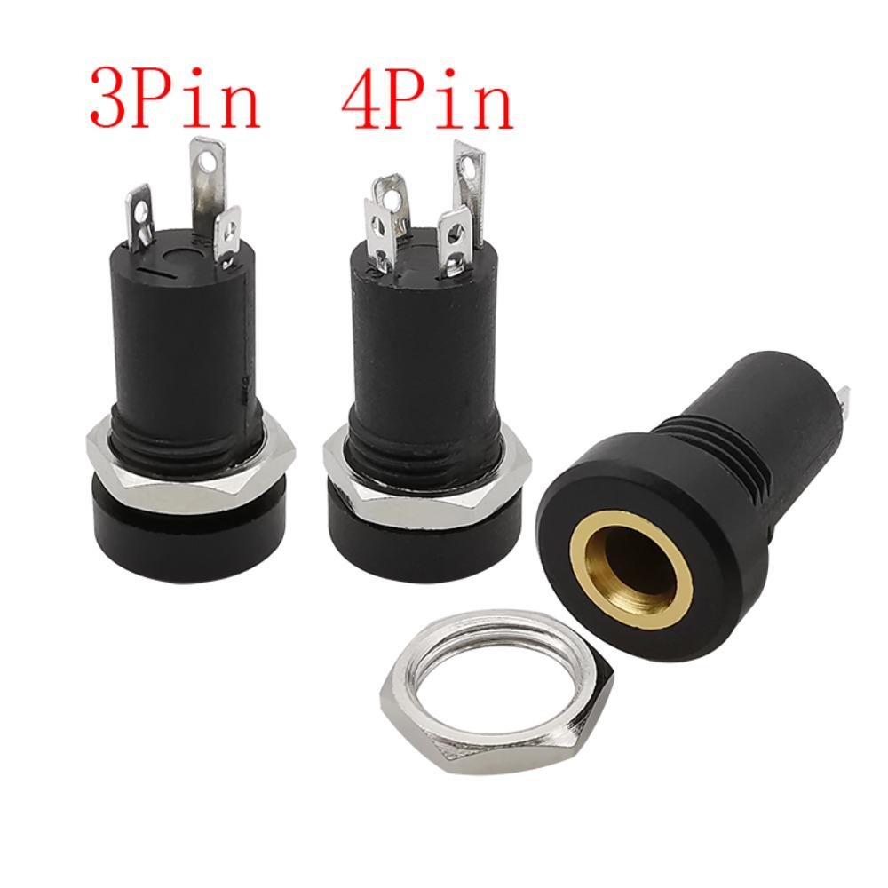 Connector Equipped With Nuts Threaded Headphone Jack Earphone Socket PJ392A Socket 3.5MM Audio Jack