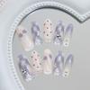 Plaid Polka Dot Cherry Pearl Rhinestone Fake Nails 30 Pieces Fashionable Design Pre-Coated Glossy Surface Universal Fit