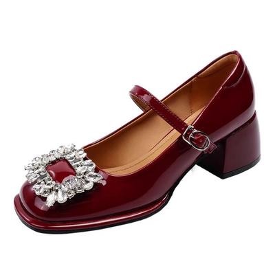 Туфли-лодочки на платформе с пряжкой на щиколотке, женские, в японском стиле, лакированные, кожаные, туфли Мэри Джейн, женские, панк, на толстом каблуке, туфли в стиле Лолиты