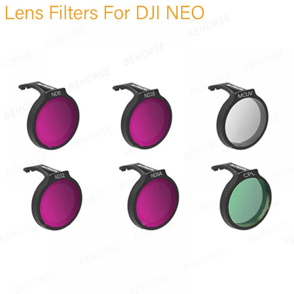 Filter Set for DJI Neo Battery Bag Propeller Landing Gear Propeller Guard Lens Protective Film for DJI Neo Drone Accessories Kit