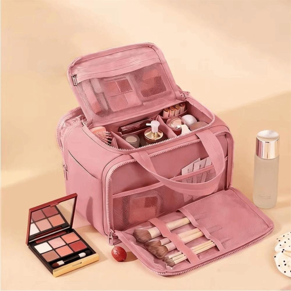 Dry-wet Separation Portable Cosmetic Pouch Large Capacity Women Cosmetic Tote  Shower Organizer