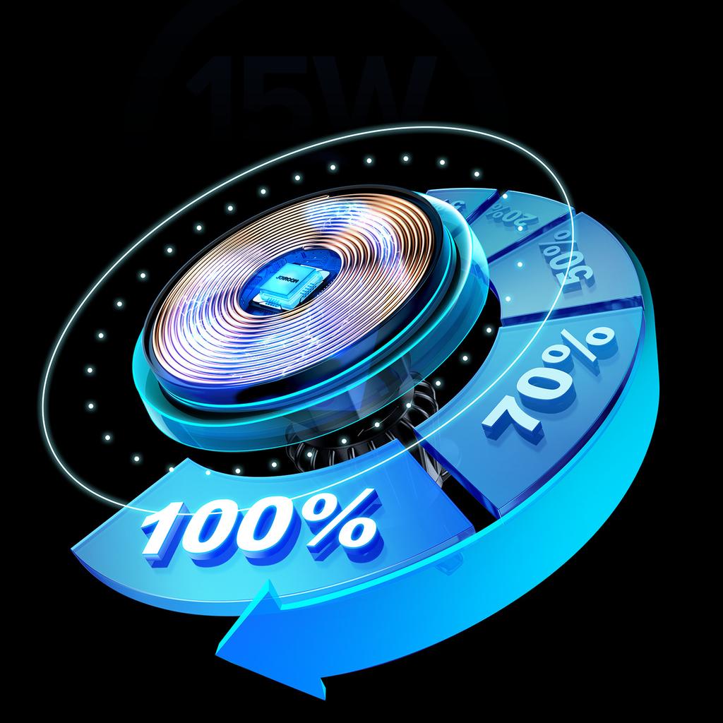 Joyroom 15W Qi Wireless Car Charger & MagSafe Mount, Silver - Vent Clip Accessory (JR-ZS291)