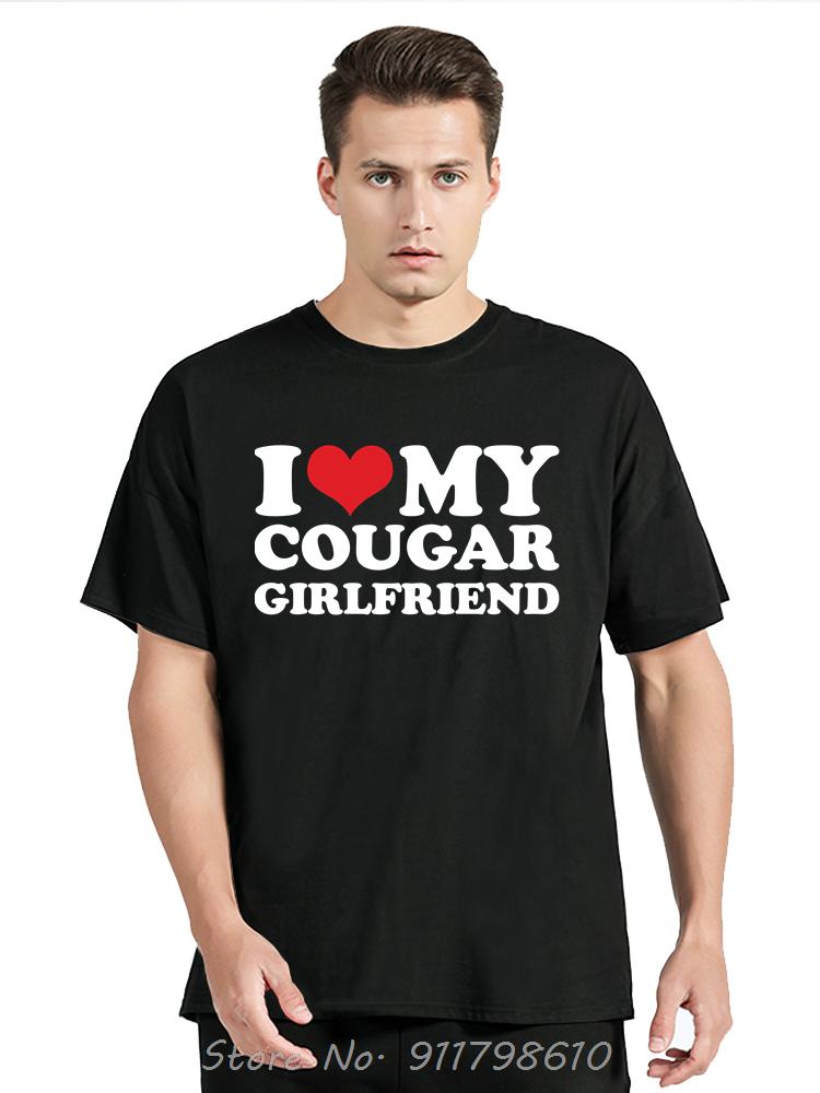 Забавная футболка из хлопка для мужчин с надписью «Я люблю свою взрослую девушку», летняя футболка, моя горячая кугуарша, футболка оверсайз, модная фитнес-футболка