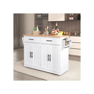 Сервировочная тележка - - Складная столешница - 120x46(70)x91 см - Белый - Встроенное хранение