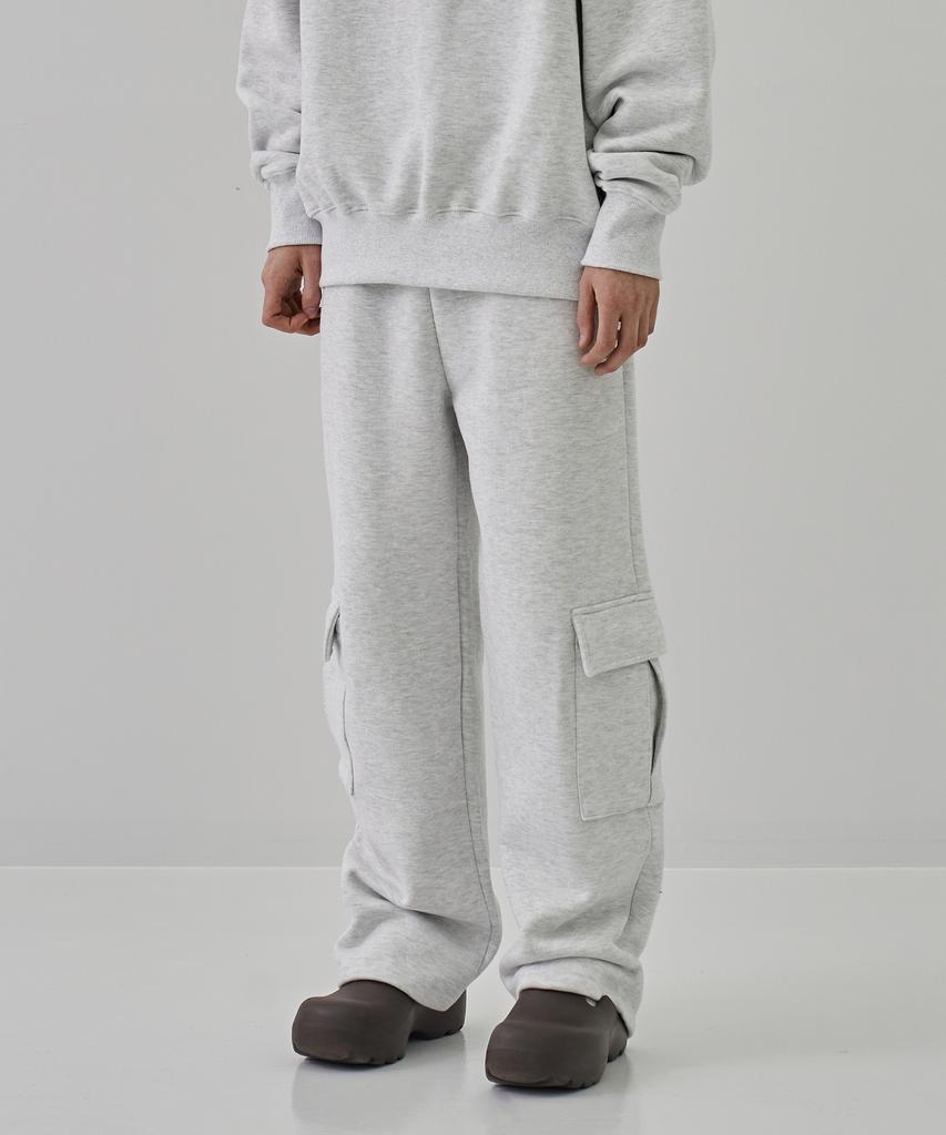 DEMADEN Demd Side Pocket Cargo Wide Sweat Pants Gray