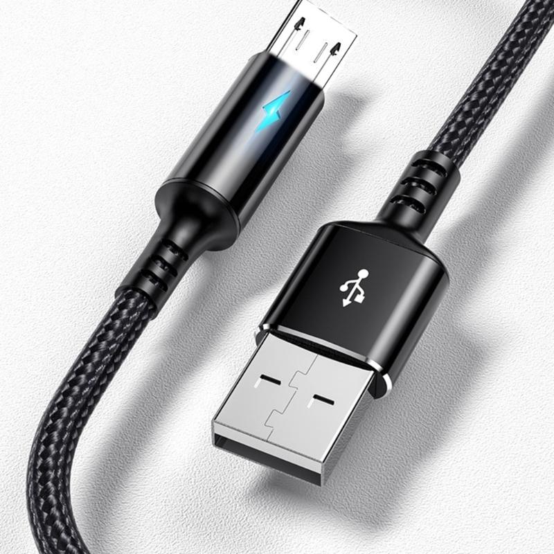 Короткий кабель Micro USB, кабель USB на Micro USB в нейлоновой оплетке для быстрой зарядки, поддержка передачи данных 480 Мбит/с