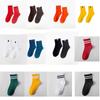 Japanese Stripes Autumn and Winter Cloth Label Solid Color Cotton Socks Couple Socks Sports Socks