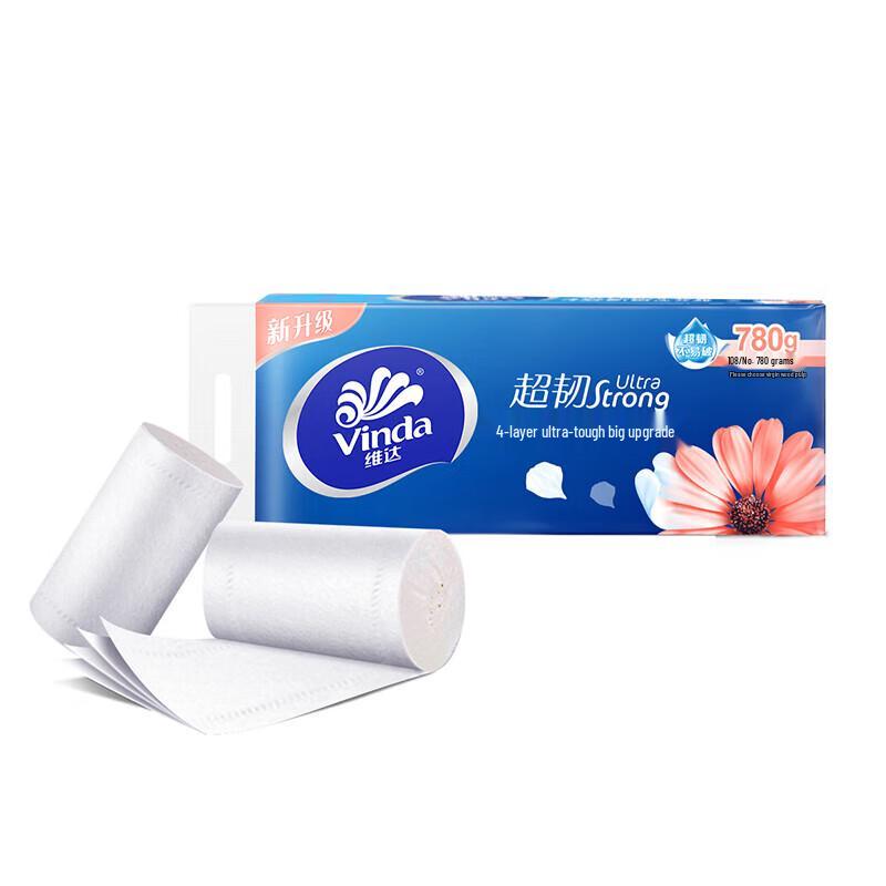 Vinda Super Tough 4-Ply Coreless Toilet Paper, 10 Rolls