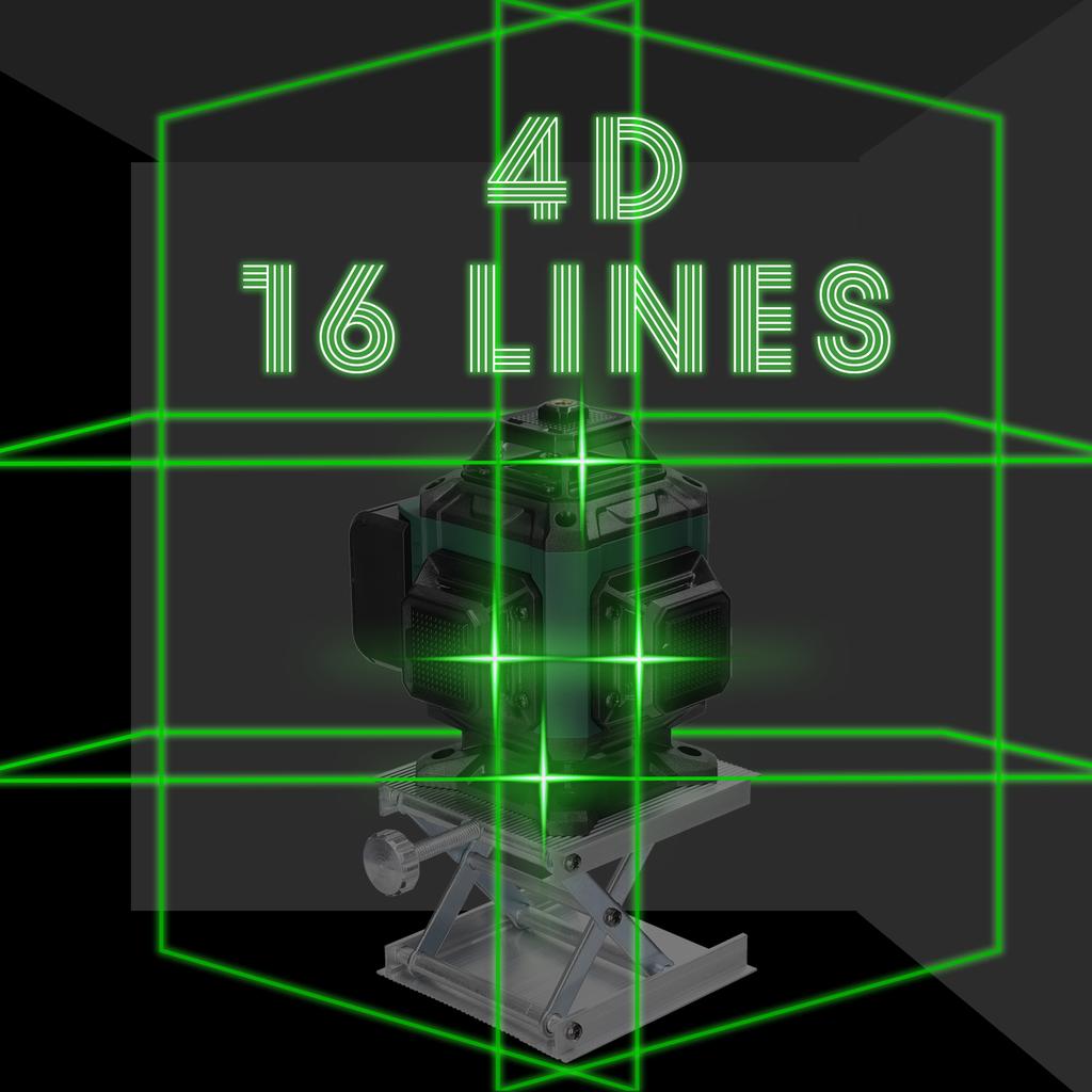 Multifunctional 16 Green Lines Laser Level 3 Degrees  Self-leveling Function Leveling Tool Omnidirectional