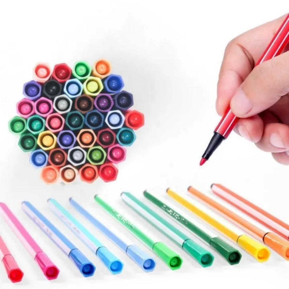 Fancy 12/18/24/36 Colors Washable Colored Pen Painting Marker Artist Drawing Set Student Art Supplies Highlight Water Color Pens