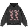 Уличная одежда Ретро мультяшная графика стираная черная свободная унисекс толстовка Y2K