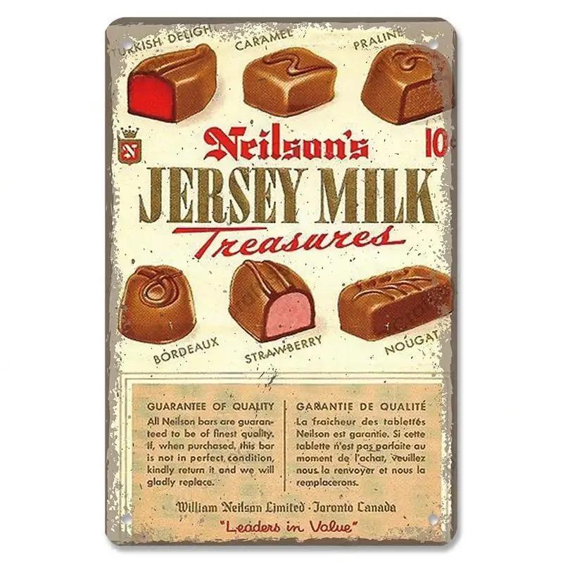 Винтажная металлическая табличка "Шоколадный торт" Вкусный десерт Жестяной знак для кофейни Пекарни Ретро Настенный декор Домашний декор Постер П