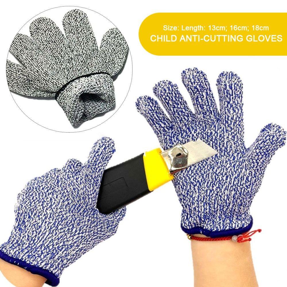 Grey Pink Blue Child Anti-cutting Gloves HPPE Protective Mittens Work Safety Gloves Carving