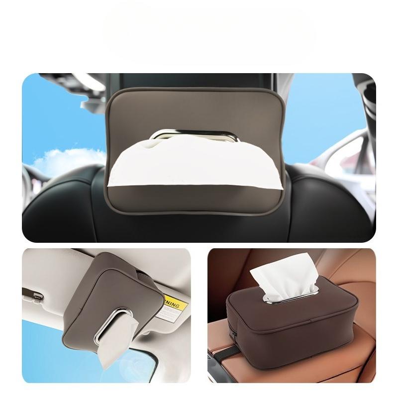 Car Mounted Armrest Box Seat Back Tissue Holder Sun Visor Sanitary Paper Box Automobile Storage Decoration Tools