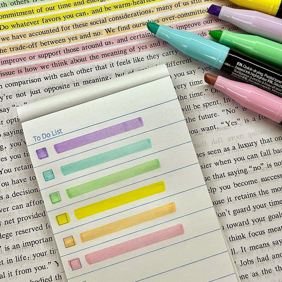 Munamy 601 Fluorescent Pen: Soft, Eye-Friendly Highlighter for Postgraduate Exams, Stylish with High Visual Appeal 6021