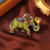 Retro Crystal Wealth Elephant Brooch – Rhinestone Alloy Animal Ornament for Outerwear Accessories and Gifts