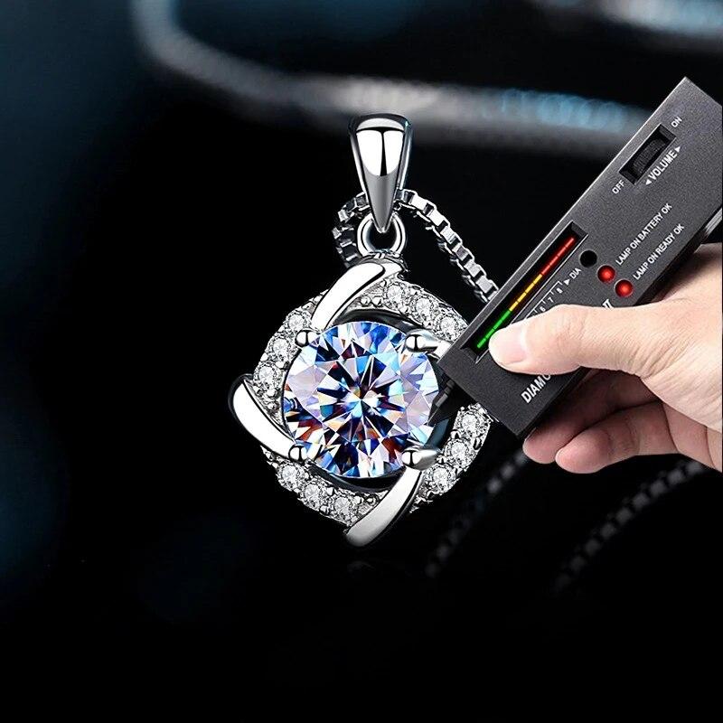 D цвет 0,5/1 карат Муассанит ожерелье кулон для женщин стерлингового серебра S925 с бриллиантами ветряная мельница шейная цепочка модные вечерние ювелирные изделия