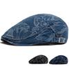 Vintage Denim Prints Butterfly Berets Women Newsboy Cap Summer Casual Single Layer Caps Autumn Cotton Visor Flat Hat For Unisex