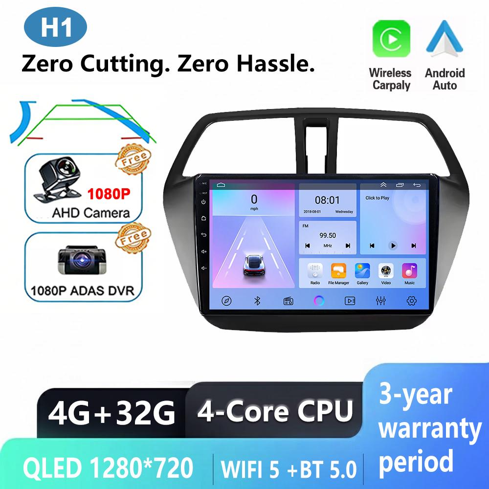 Android 16 Carplay For Suzuki SX4-CROSS 2014-2017 Car Radio Stereo Multimidia Player GPS Navi Bluetooth DSP Stereo QLED Screen