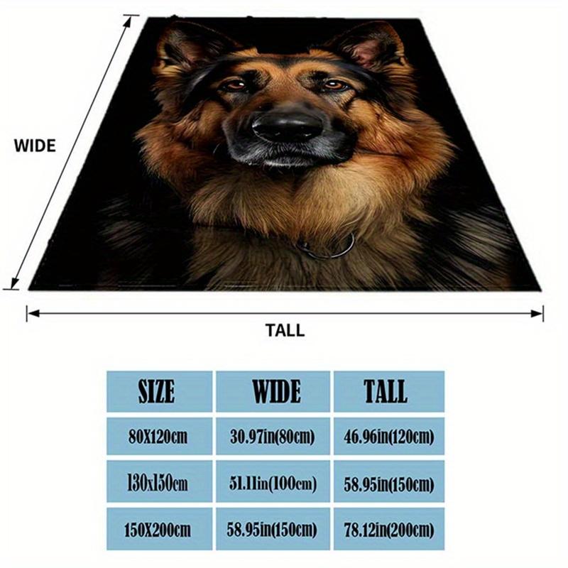 1pc German Shepherd Dog Print Blanket - Plush Lightweight Warm Polyester, Anti-Tear Hypoallergenic All-Season Throw for Living Room, Bedroom