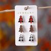 Европейский и американский мультяшный набор серег-гвоздиков в клетку с рождественской елкой - Милые и креативные серьги из сплава