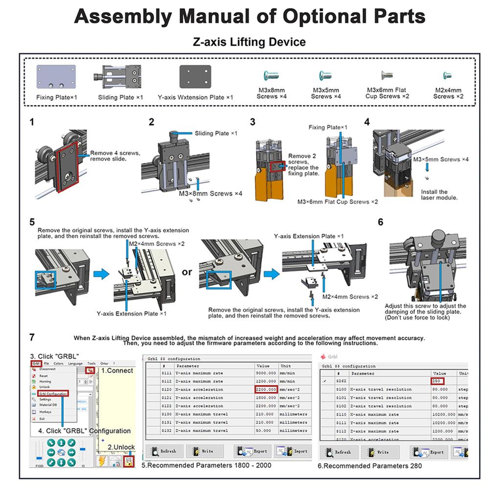 Контроллер фокусировки головы Устройство подъема лазерной головки для лазерных дополнительных деталей ORTUR Laser Master 2 Pro