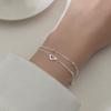 Fashion Silver Color Bracelet Heart-shaped Bracelet for Women Simple Temperament Luxury Bracelet Aesthetic Party Jewelry
