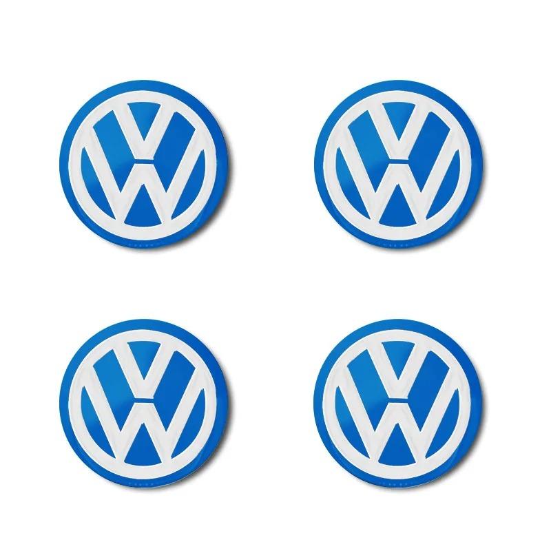 For Volkswagen 56mm Aluminum Alloy Car Wheel Center Decal Hub Sticker Emblem For VW Polo Passat B5 B6 B7 T4 T5 Golf 4 5 6 Tiguan Jetta Gol EO1