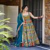 Artisan Teal Anarkali Gown