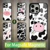 Милый Мультяшный Принт Корова Для iPhone 12,14,11,15,13,16,17,Для Magsafe,Plus,Mini, Pro,Max, Магнитный Чехол Для Беспроводной Зарядки