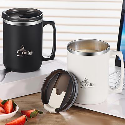 WORTHBUY Изолированная кофейная кружка с двойными стенками, 304 нержавеющая сталь, чашка для молока и кофе с ручкой, герметичная чашка для воды для школы, офиса