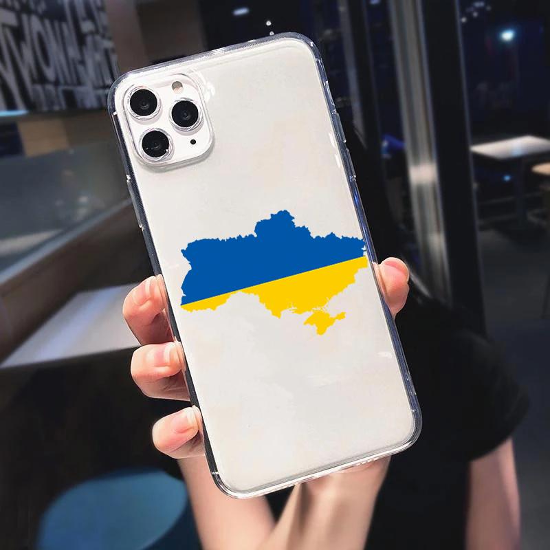 For Samsung A12 A32 A33 A53 A22 A50 A21S A23 A71 A51 A52 A70 A72 A73 A31 A40 A03 S A02S A10 A13 Ukraine Flag Pattern Clear Case