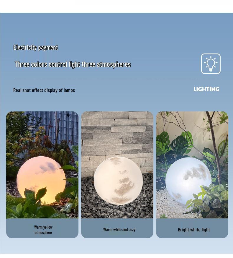 Водонепроницаемый солнечный лунный светильник: Наружное напольное и ландшафтное освещение для кемпинга и газона