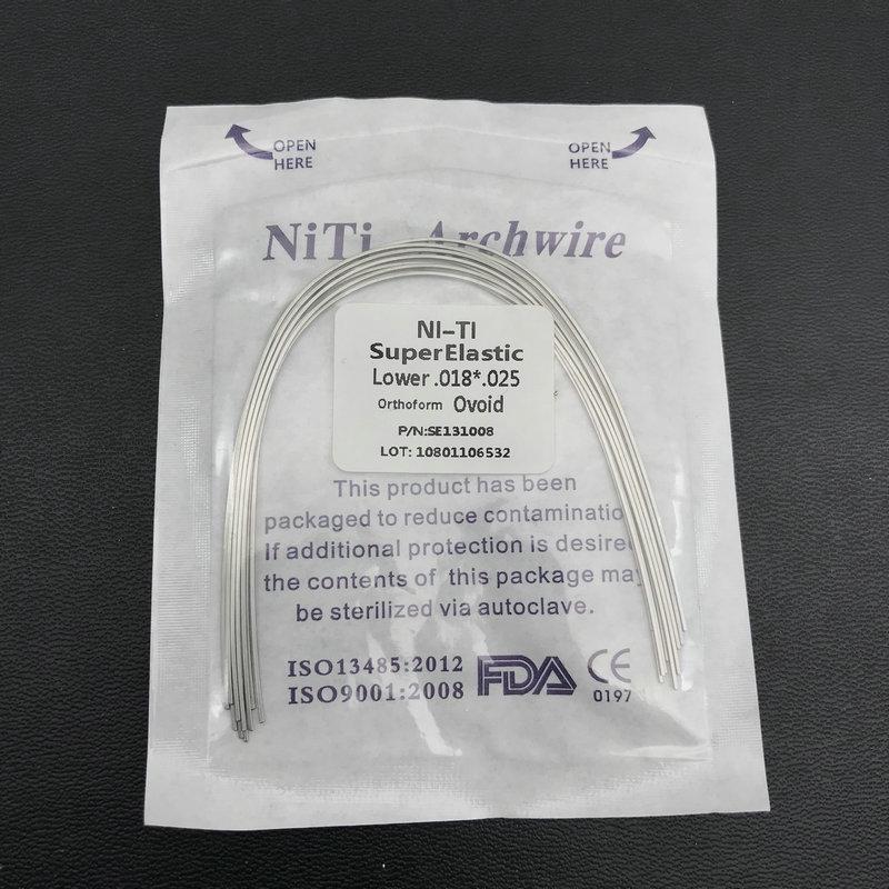 Суперэластичные ортодонтические дуги из никель-титана - Прямоугольные и Овальные, 10 штук