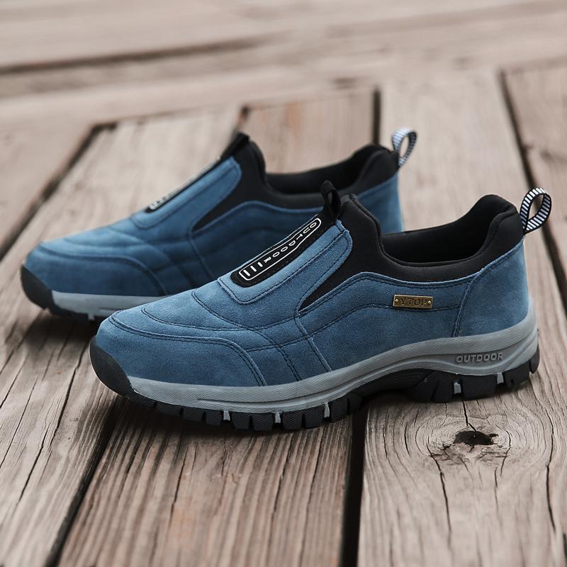 Large Size Men's Outdoor Shoes Sneakers Suede Leather Shoes Men Hiking Trekking Shoes