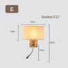 Designer Wood Iron LED Bedroom Bedside Wall Lamp Aisle Corridor Lighting Background Sconce Decor Nightlight Linen Lampshade