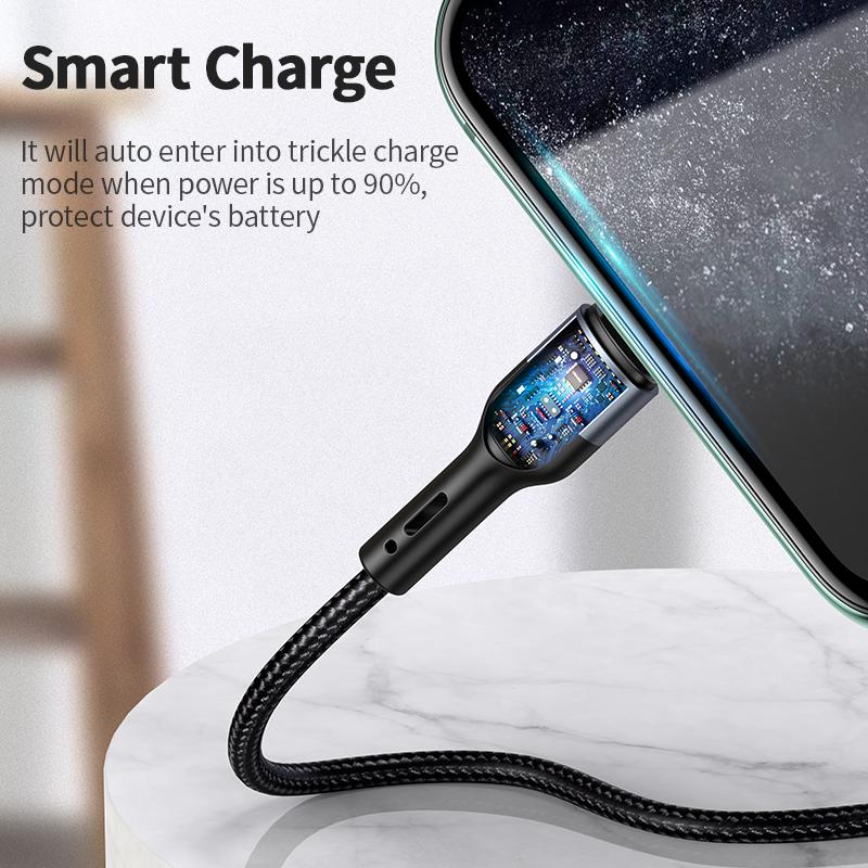 USAMS USB-кабель Lightning Type C для Iphone 12 13 11 pro max Xs Xr X SE 8 7 6 plus 6s 5s ipad air mini USB C кабель для быстрой зарядки данных 4,9